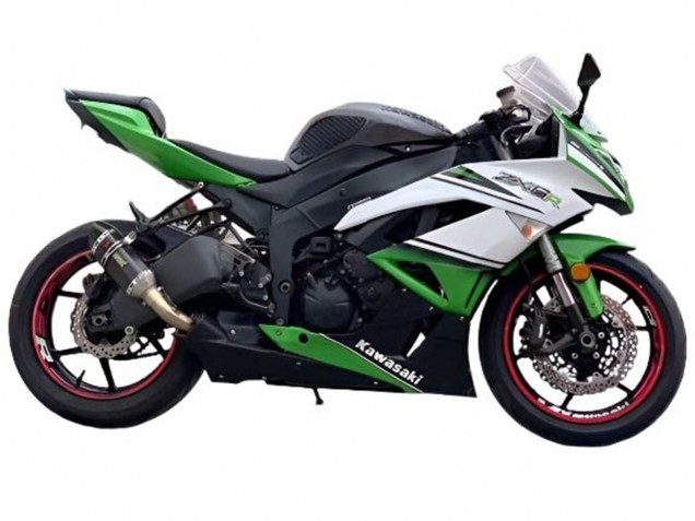 2009-2012 White Green Black Kawasaki ZX6R Motorcycle Fairings Canada