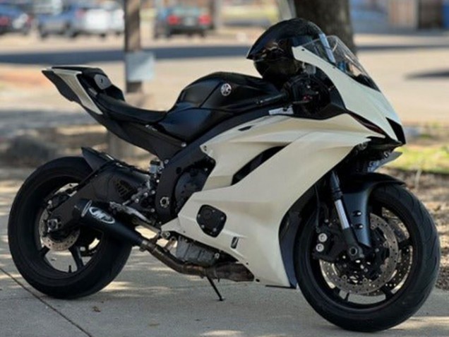 2013-2018 Cream White Matte Black Kawasaki ZX6R Motorcycle Fairings Canada