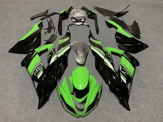 2013-2018 Green Glossy Black Kawasaki ZX6R Motorcycle Fairings Kit Canada