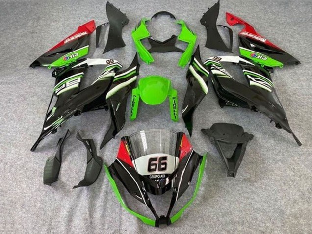 2013-2018 Green White Black Red Elf 66 Kawasaki ZX6R Motorcycle Fairings Canada