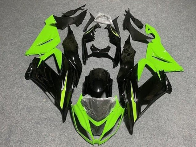 2013-2018 Light Green Glossy Black Kawasaki ZX6R Motorcycle Fairings Canada