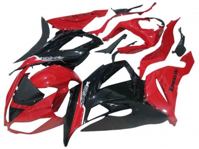 2013-2018 Red Glossy Black Kawasaki ZX6R Motorcycle Fairing Canada