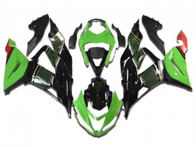 2013-2018 Green Black Red Honeycomb Kawasaki ZX6R Motorcycle Fairings Canada
