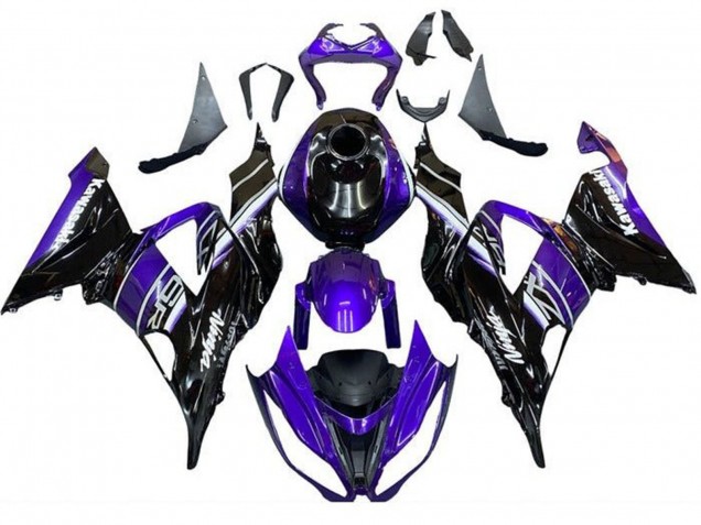 2013-2018 Blue Glossy Black Kawasaki ZX6R Motorcycle Fairing Canada