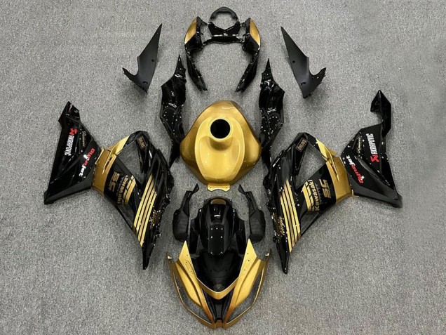 2013-2018 Gold Glossy Black Kawasaki ZX6R Motorcycle Fairings Canada