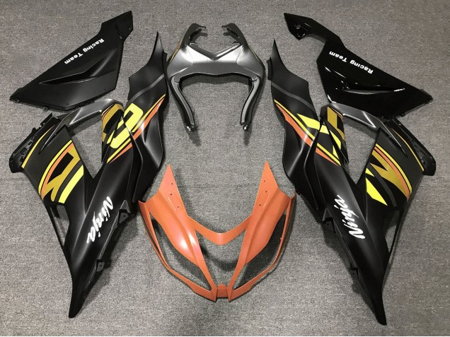 2013-2018 Matte Black Orange Gold Kawasaki ZX6R Motorcycle Fairings Canada