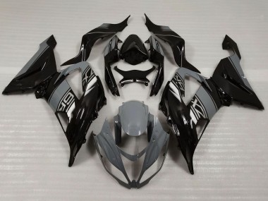 2013-2018 Nardo Grey Glossy Black Kawasaki ZX6R Motorcycle Fairings Canada