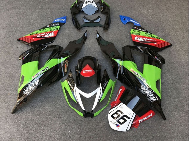 2013-2018 Green Black Red White Motocard 66 Kawasaki ZX6R Motorcycle Fairings Canada