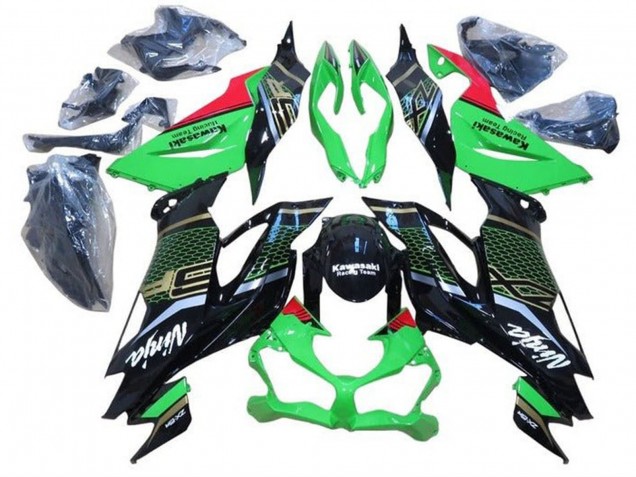 2019-2022 Green Red Glossy Black Honeycomb Kawasaki ZX6R Motorcycle Fairings Canada