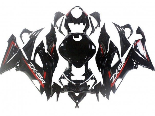 2019-2022 Glossy Black Red Kawasaki ZX6R Motorcycle Fairings Canada