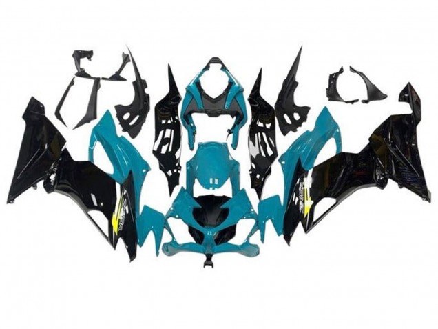 2019-2022 Teal Blue Glossy Black Yellow Kawasaki ZX6R Motorcycle Fairings Canada