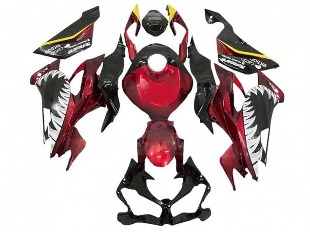 2019-2022 Candy Red Yellow White Shark Kawasaki ZX6R Motorcycle Fairings Canada