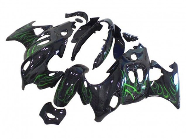 2004-2006 Glossy Black Green Flame Suzuki GSX600F/GSX750F Motorcycle Fairings Canada