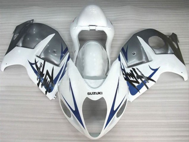 1996-2007 White Silver Blue Suzuki GSXR 1300 Hayabusa Motorcycle Fairings Canada