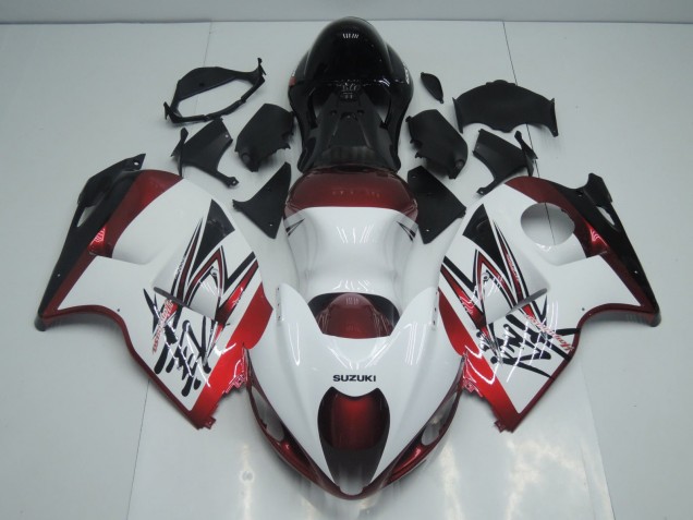 1996-2007 White Candy Red Black Suzuki GSXR 1300 Hayabusa Motorcycle Fairings Canada