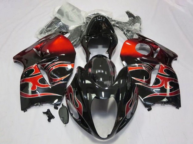 1996-2007 Glossy Black Red Tribal Suzuki GSXR 1300 Hayabusa Motorcycle Fairings Canada
