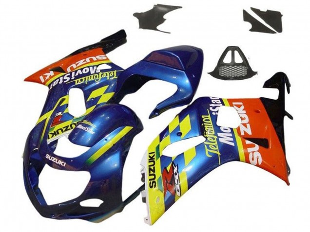 2000-2002 Blue Yellow Red Telefonica Motul Suzuki GSXR1000 Motorcycle Fairings Canada