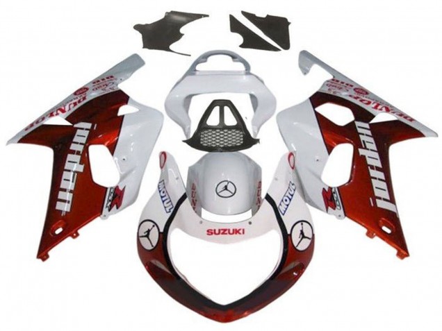 2000-2002 White Red Jordan Suzuki GSXR1000 Motorcycle Fairings Canada