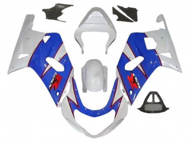 2000-2002 White Blue Red Pinstripe Suzuki GSXR1000 Motorcycle Fairings Canada