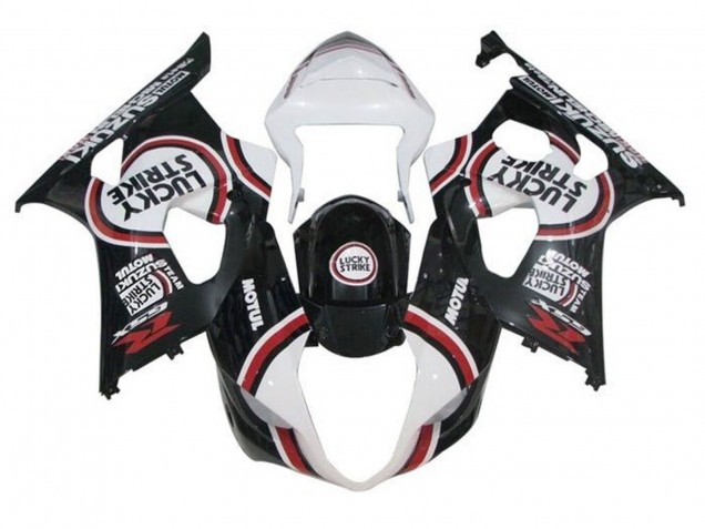 2003-2004 White Black Red Lucky Strike Suzuki GSXR 1000 Motorcycle Fairings Canada