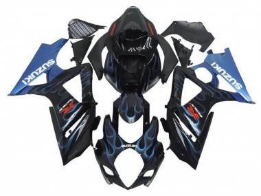 2005-2006 Black Light Blue Flame Suzuki GSXR 1000 Motorcycle Fairings Canada