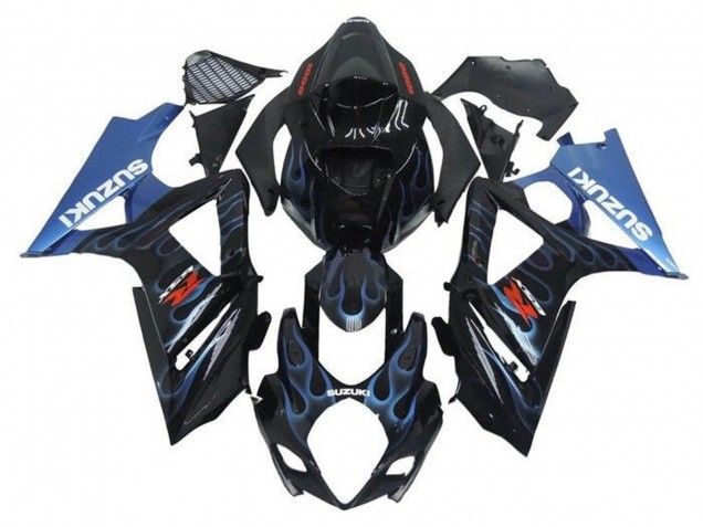 2005-2006 Black Light Blue Flame Suzuki GSXR 1000 Motorcycle Fairings Canada