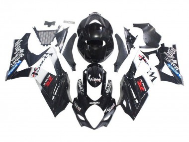 2005-2006 Glossy Black White West Suzuki GSXR 1000 Motorcycle Fairings Canada