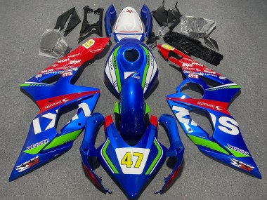 2005-2006 Blue Green White Red 47 Racing Suzuki GSXR 1000 Motorcycle Fairings Canada
