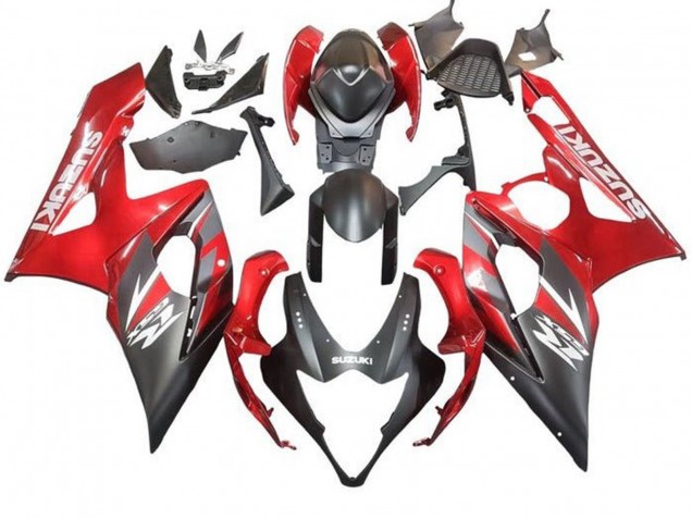 2005-2006 Matte Black Red Suzuki GSXR 1000 Motorcycle Fairing Canada