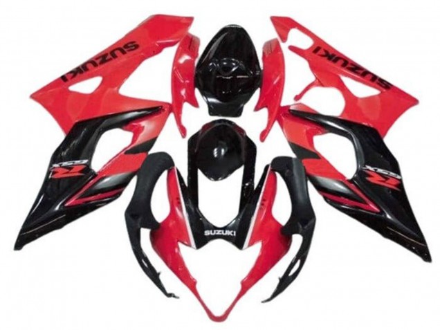 2005-2006 Red Glossy Black Stripe Suzuki GSXR 1000 Motorcycle Fairings Canada
