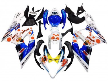 2005-2006 White Blue Orange Yellow Dark Dog Suzuki GSXR 1000 Motorcycle Fairings Canada