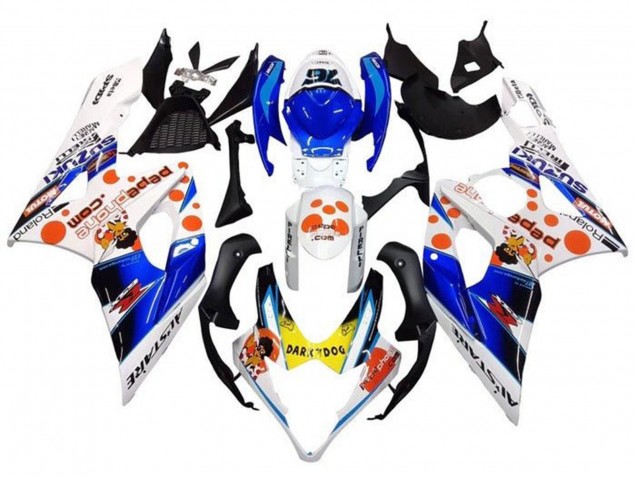 2005-2006 White Blue Orange Yellow Dark Dog Suzuki GSXR 1000 Motorcycle Fairings Canada