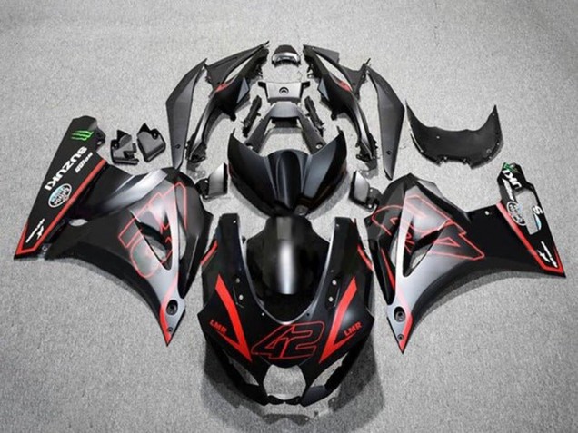 2017-2024 Matte Black Red 42 Suzuki GSXR1000 Motorcycle Fairings Canada