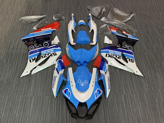 2017-2025 White Blue Stripe Red Motul Suzuki GSXR1000 Motorcycle Fairings Canada