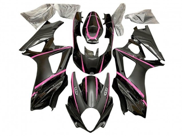 2007-2008 Matte Black Pink Suzuki GSXR 1000 Motorcycle Fairings Canada