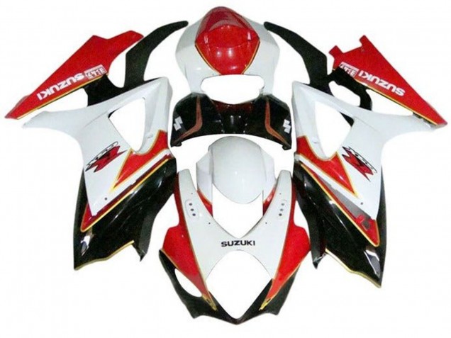 2007-2008 White Red Gold Black Suzuki GSXR 1000 Motorcycle Fairings Canada