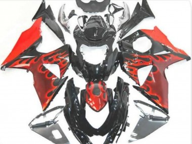2009-2016 Glossy Black Red Flame Suzuki GSXR 1000 Motorcycle Fairings Canada