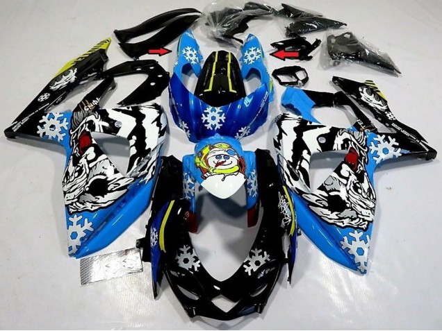 2009-2016 Blue Black White Snow Suzuki GSXR 1000 Motorcycle Fairings Canada