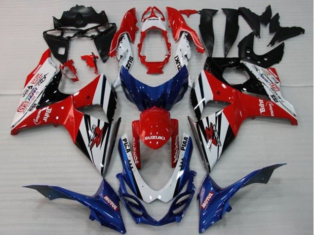 2009-2016 WhiteRed Blue Black Stripe Suzuki GSXR 1000 Motorcycle Fairings Canada