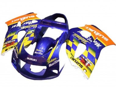 1996-2000 Blue Orange Yellow Telefonica MoviStar Suzuki GSXR 600 / GSXR 750 Motorcycle Fairings Canada