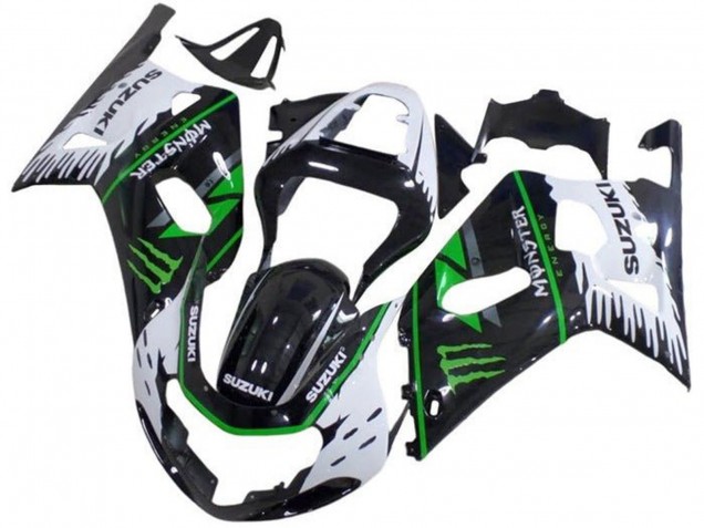 2001-2003 White Black Green Monster Suzuki GSXR 600 / GSXR 750 Motorcycle Fairings Canada