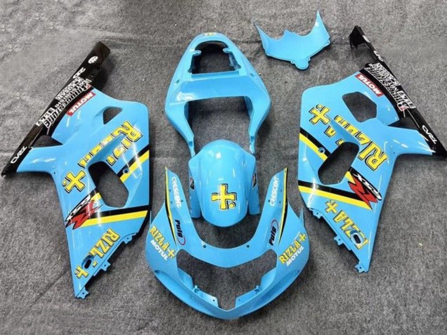 2001-2003 Light Blue Yellow Black Black Rizla Suzuki GSXR 600 / GSXR 750 Motorcycle Fairings Canada