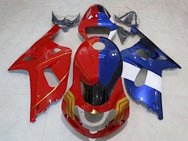 2001-2003 Red Blue Split Gold Suzuki GSXR 600 / GSXR 750 Motorcycle Fairings Canada