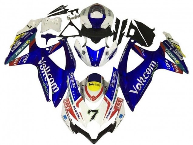 2008-2010 White Blue Yellow Red Voltcom 7 Suzuki GSXR 600 / GSXR 750 Motorcycle Fairings Canada