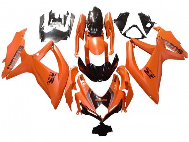 2008-2010 Orange Glossy Black with Decal Suzuki GSXR 600 / GSXR 750 Motorcycle Fairings Canada