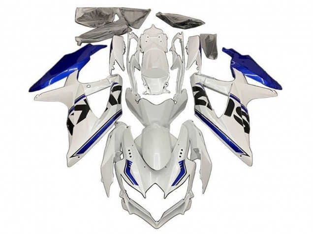 2008-2010 White Blue Black Stripe Suzuki GSXR 600 / GSXR 750 Motorcycle Fairings Canada