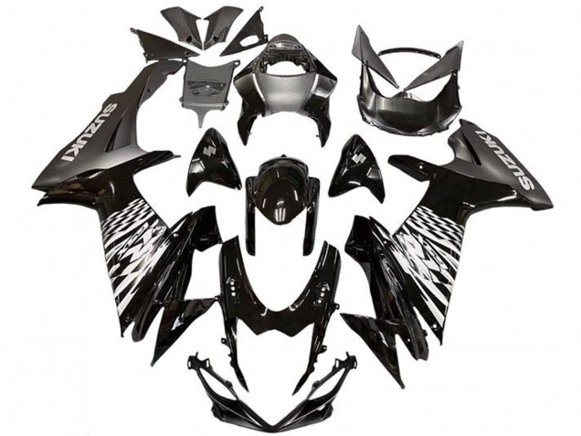 2011-2024 Glossy Black Silver Suzuki GSXR 600 / GSXR 750 Motorcycle Fairings Canada