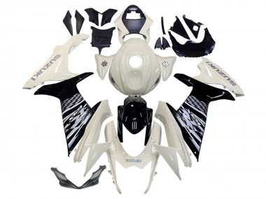 2011-2024 White Glossy Black Suzuki GSXR 600 / GSXR 750 Motorcycle Fairing Canada