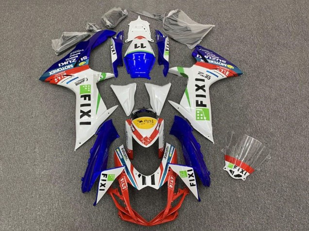 2011-2024 White Blue Yellow Red Green Fixi 11 Suzuki GSXR 600 / GSXR 750 Motorcycle Fairings Canada