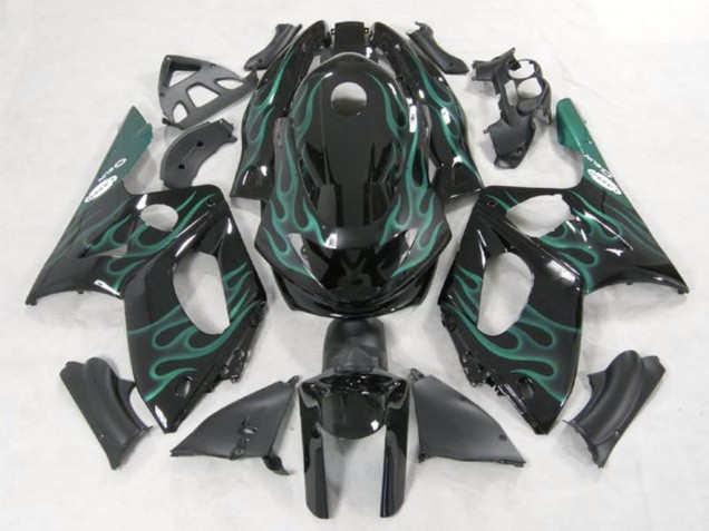 1996-2007 Black Green Flame Yamaha YZF600R Thundercat Motorcycle Fairings Canada